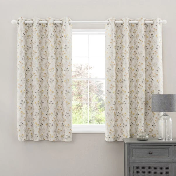 Luxury Collection Fleur Floral Jacquard Ochre Eyelet Curtains 7 Luxury Collection Fleur Floral Jacquard Ochre Eyelet Curtains - Image 5