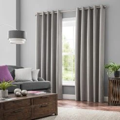 Dunelm Neptune Textured Grey Blackout Eyelet Curtains 9 Dunelm Neptune Textured Grey Blackout Eyelet Curtains -Dunelm Shop 30668975 alt01