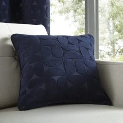 Elements Sten Geometric Velour Navy Eyelet Curtains 12 Elements Sten Geometric Velour Navy Eyelet Curtains -Dunelm Shop 30669085 alt07