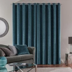 Dunelm Valencia Velvet Geometric Teal Eyelet Curtains 11 Dunelm Valencia Velvet Geometric Teal Eyelet Curtains -Dunelm Shop 30670266 alt04