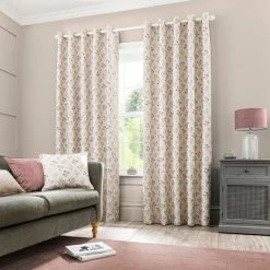 Luxury Collection Fleur Floral Jacquard Pink Eyelet Curtains 9 Luxury Collection Fleur Floral Jacquard Pink Eyelet Curtains -Dunelm Shop 30671067 alt01