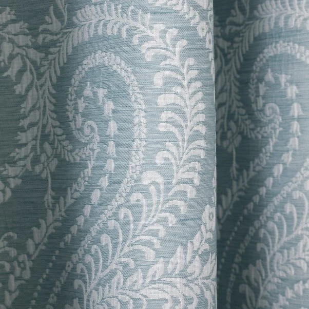 Dunelm Abigail Blue Textured Blackout Eyelet Curtains 5 Dunelm Abigail Blue Textured Blackout Eyelet Curtains - Image 3