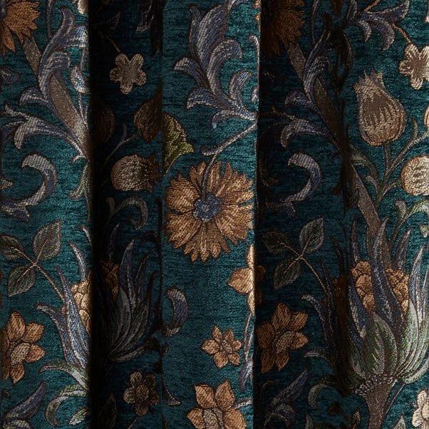 Dunelm Betsy Chenille Jacquard Lagoon Pencil Pleat Curtains 5 Dunelm Betsy Chenille Jacquard Lagoon Pencil Pleat Curtains - Image 3