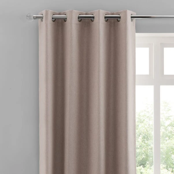 Dunelm Luna Brushed Pebble Blackout Eyelet Curtains 3 Dunelm Luna Brushed Pebble Blackout Eyelet Curtains