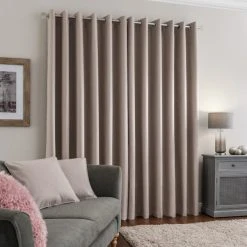 Dunelm Luna Brushed Pebble Blackout Eyelet Curtains 11 Dunelm Luna Brushed Pebble Blackout Eyelet Curtains -Dunelm Shop 30672327 alt04