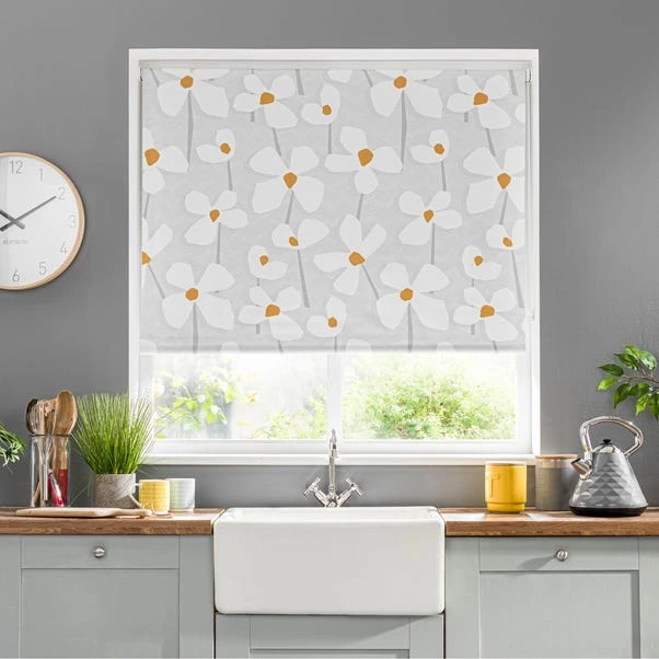 Dunelm Elements Lena Floral Ochre Blackout Roller Blind 3 Dunelm Elements Lena Floral Ochre Blackout Roller Blind