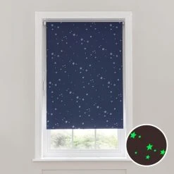 Dunelm Glow In The Dark Stars Cordless Blackout Roller Blind