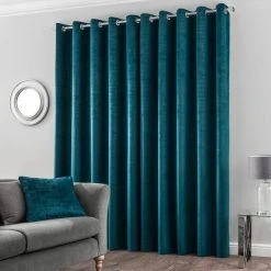 Dunelm Ruben Teal Velour Eyelet Curtains -Dunelm Shop 30672630 alt04