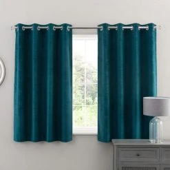 Dunelm Ruben Teal Velour Eyelet Curtains -Dunelm Shop 30672630 alt05