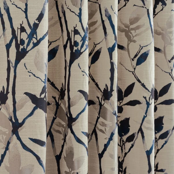 Dunelm Zen Blue Jacquard Eyelet Curtains 5 Dunelm Zen Blue Jacquard Eyelet Curtains - Image 3