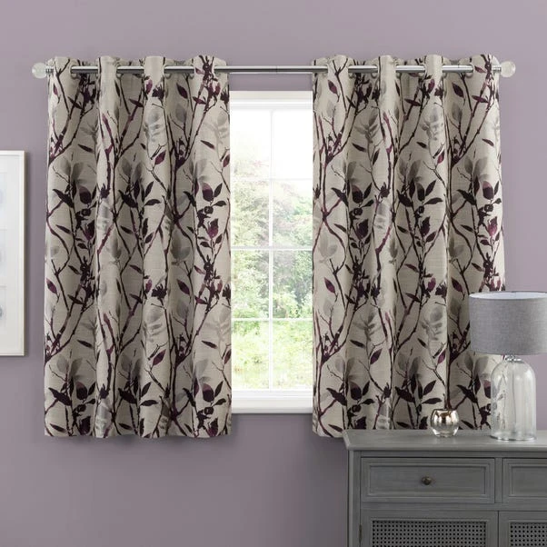 Dunelm Zen Plum Jacquard Eyelet Curtains 7 Dunelm Zen Plum Jacquard Eyelet Curtains - Image 5