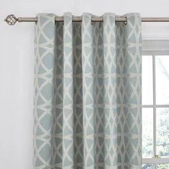 Dunelm York Jacquard Duck Egg Eyelet Curtains
