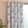 Dunelm Palm Leaf Teal Eyelet Curtains 2 Dunelm Palm Leaf Teal Eyelet Curtains -Dunelm Shop 30672788