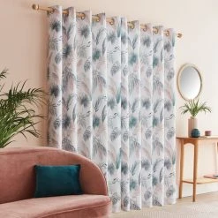 Dunelm Palm Leaf Teal Eyelet Curtains 10 Dunelm Palm Leaf Teal Eyelet Curtains -Dunelm Shop 30672788 alt04