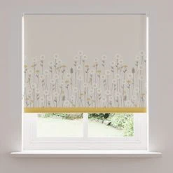 Dunelm Scandi Flowers Natural Blackout Roller Blind