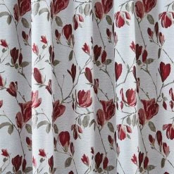 Dunelm Ellis Floral Jacquard Red Pencil Pleat Curtains 10 Dunelm Ellis Floral Jacquard Red Pencil Pleat Curtains -Dunelm Shop 30675444 alt02