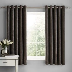 Luxury Collection Chenille Grey Eyelet Curtains 13 Luxury Collection Chenille Grey Eyelet Curtains -Dunelm Shop 30676936 alt05