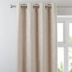 Luxury Collection Chenille Cream Eyelet Curtains
