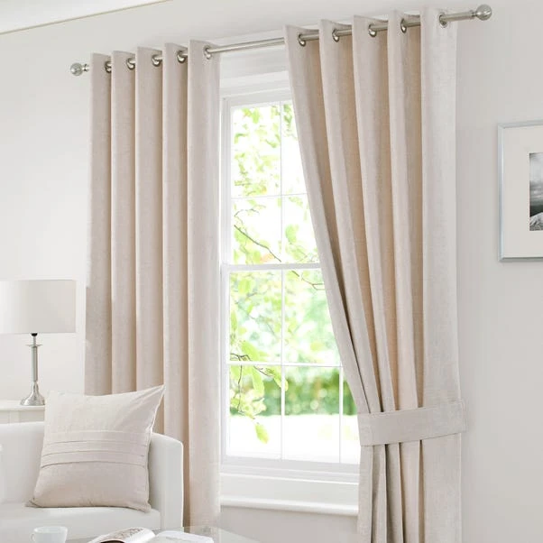 Luxury Collection Chenille Cream Eyelet Curtains 4 Luxury Collection Chenille Cream Eyelet Curtains - Image 2