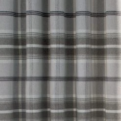 Luxury Collection Highland Check Dove Grey Eyelet Curtains -Dunelm Shop 30676973 alt02