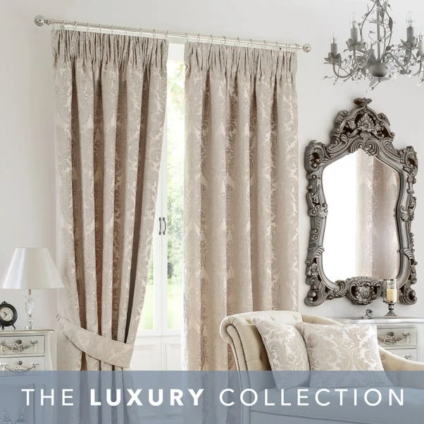 Luxury Collection Versailles Natural Pencil Pleat Curtains 3 Luxury Collection Versailles Natural Pencil Pleat Curtains