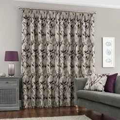 Dunelm Zen Jacquard Plum Pencil Pleat Curtains 11 Dunelm Zen Jacquard Plum Pencil Pleat Curtains -Dunelm Shop 30677084 alt04