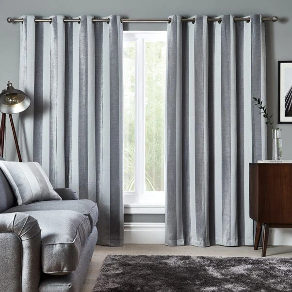 Luxury Collection Parker Grey Chenille Eyelet Curtains 4 Luxury Collection Parker Grey Chenille Eyelet Curtains - Image 2