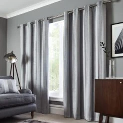 Luxury Collection Parker Grey Chenille Eyelet Curtains 11 Luxury Collection Parker Grey Chenille Eyelet Curtains -Dunelm Shop 30678229 alt03
