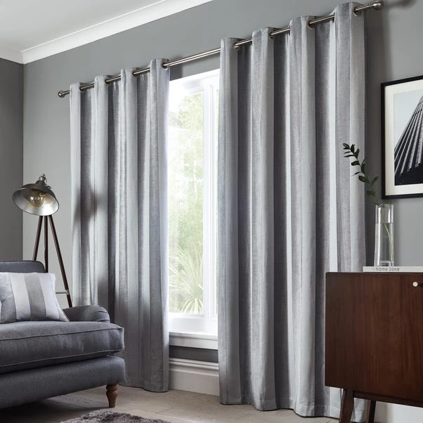 Luxury Collection Parker Grey Chenille Eyelet Curtains 6 Luxury Collection Parker Grey Chenille Eyelet Curtains - Image 4