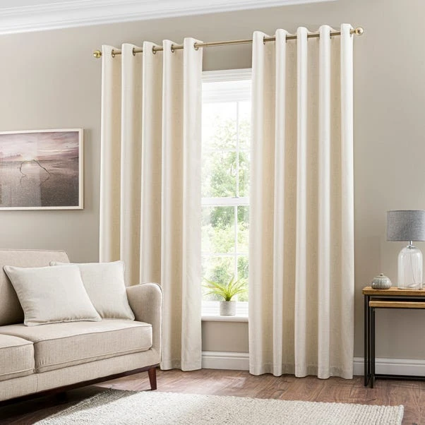 Dunelm Sydney Ecru Eyelet Curtains 4 Dunelm Sydney Ecru Eyelet Curtains - Image 2