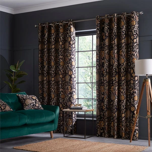 Dunelm Betsy Black Eyelet Curtains 3 Dunelm Betsy Black Eyelet Curtains