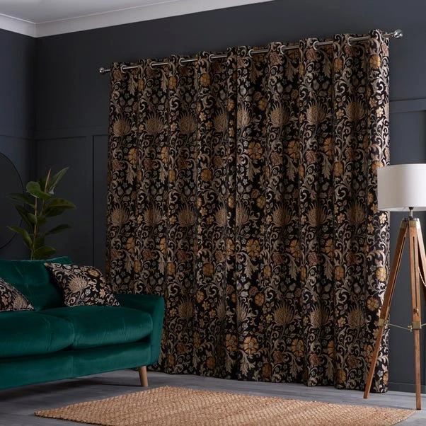 Dunelm Betsy Black Eyelet Curtains 6 Dunelm Betsy Black Eyelet Curtains - Image 4