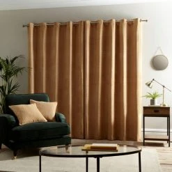 Dunelm Cheyenne Ochre Eyelet Curtains -Dunelm Shop 30687239 alt04
