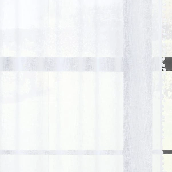 Dunelm Textured Pom Pom White Slot Top Voile 5 Dunelm Textured Pom Pom White Slot Top Voile - Image 3