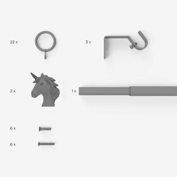 Dunelm Unicorn Extendable Eyelet Curtain Pole Dia. 19mm 7 Dunelm Unicorn Extendable Eyelet Curtain Pole Dia. 19mm - Image 5