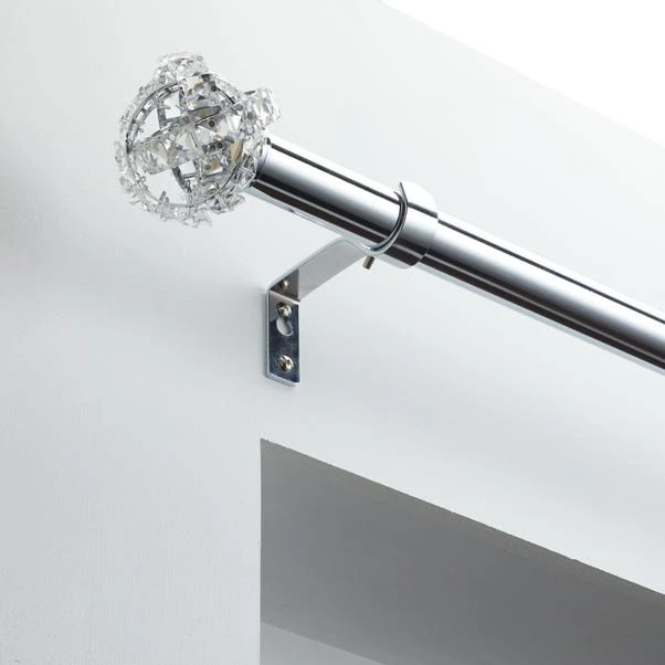 Dunelm Cecile Extendable Chrome Eyelet Curtain Pole Dia. 28mm 3 Dunelm Cecile Extendable Chrome Eyelet Curtain Pole Dia. 28mm