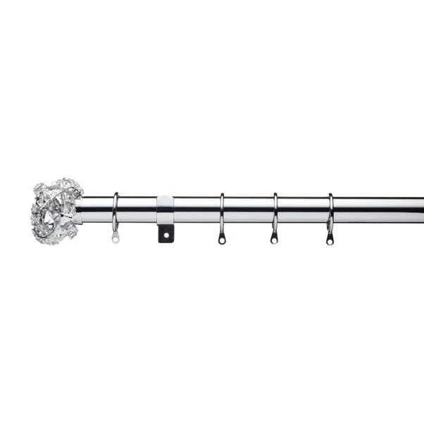 Dunelm Cecile Extendable Chrome Eyelet Curtain Pole Dia. 28mm 4 Dunelm Cecile Extendable Chrome Eyelet Curtain Pole Dia. 28mm - Image 2