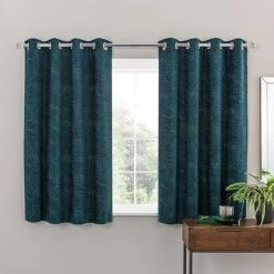 Luxury Collection Chenille Geo Peacock Eyelet Curtains 12 Luxury Collection Chenille Geo Peacock Eyelet Curtains -Dunelm Shop 30687954 alt05