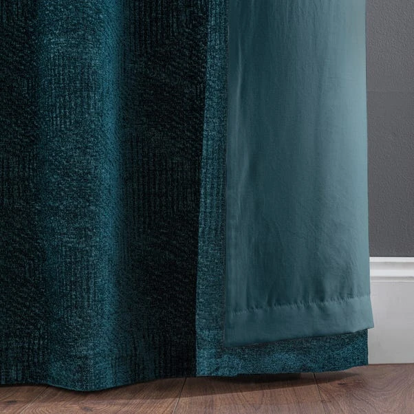 Luxury Collection Chenille Geo Peacock Eyelet Curtains 8 Luxury Collection Chenille Geo Peacock Eyelet Curtains - Image 6
