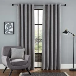 Dunelm Wynter Grey Thermal Eyelet Curtains 9 Dunelm Wynter Grey Thermal Eyelet Curtains -Dunelm Shop 30688196 alt01