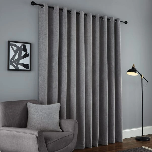 Dunelm Wynter Grey Thermal Eyelet Curtains 6 Dunelm Wynter Grey Thermal Eyelet Curtains - Image 4