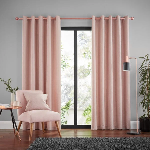 Dunelm Jennings Blush Eyelet Curtains 4 Dunelm Jennings Blush Eyelet Curtains - Image 2