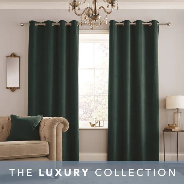Luxury Collection Peyton Emerald Eyelet Curtains 4 Luxury Collection Peyton Emerald Eyelet Curtains - Image 2