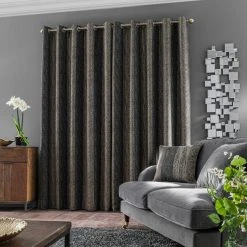 Dunelm Alexandria Stripe Charcoal Eyelet Curtains 11 Dunelm Alexandria Stripe Charcoal Eyelet Curtains -Dunelm Shop 30689798 alt04