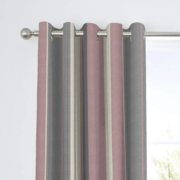 Fusion Whitworth Striped Blush Eyelet Curtains 3 Fusion Whitworth Striped Blush Eyelet Curtains