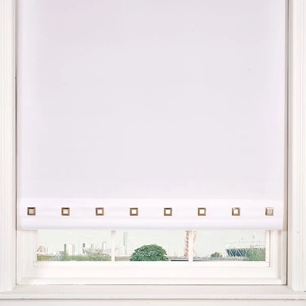 Square Eyelet White Roller Blind 3 Square Eyelet White Roller Blind
