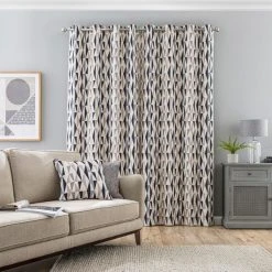 Dunelm Elements Triangles Navy Eyelet Curtains -Dunelm Shop 30705190 alt04