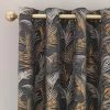 Luxury Collection Palm Charcoal Eyelet Curtains -Dunelm Shop 30707758