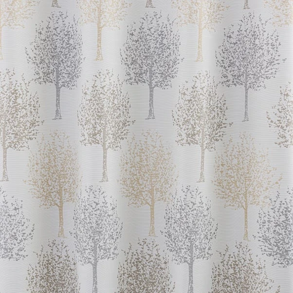 Luxury Collection Jacquard Trees Dove Grey Eyelet Curtains 5 Luxury Collection Jacquard Trees Dove Grey Eyelet Curtains - Image 3