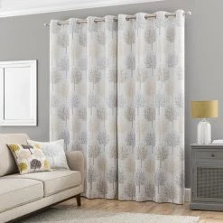 Luxury Collection Jacquard Trees Dove Grey Eyelet Curtains 11 Luxury Collection Jacquard Trees Dove Grey Eyelet Curtains -Dunelm Shop 30707785 alt04